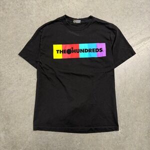 The Hundreds Mens Adam Bomb‎ Rainbow Color Block Logo T-Shirt Black Medium